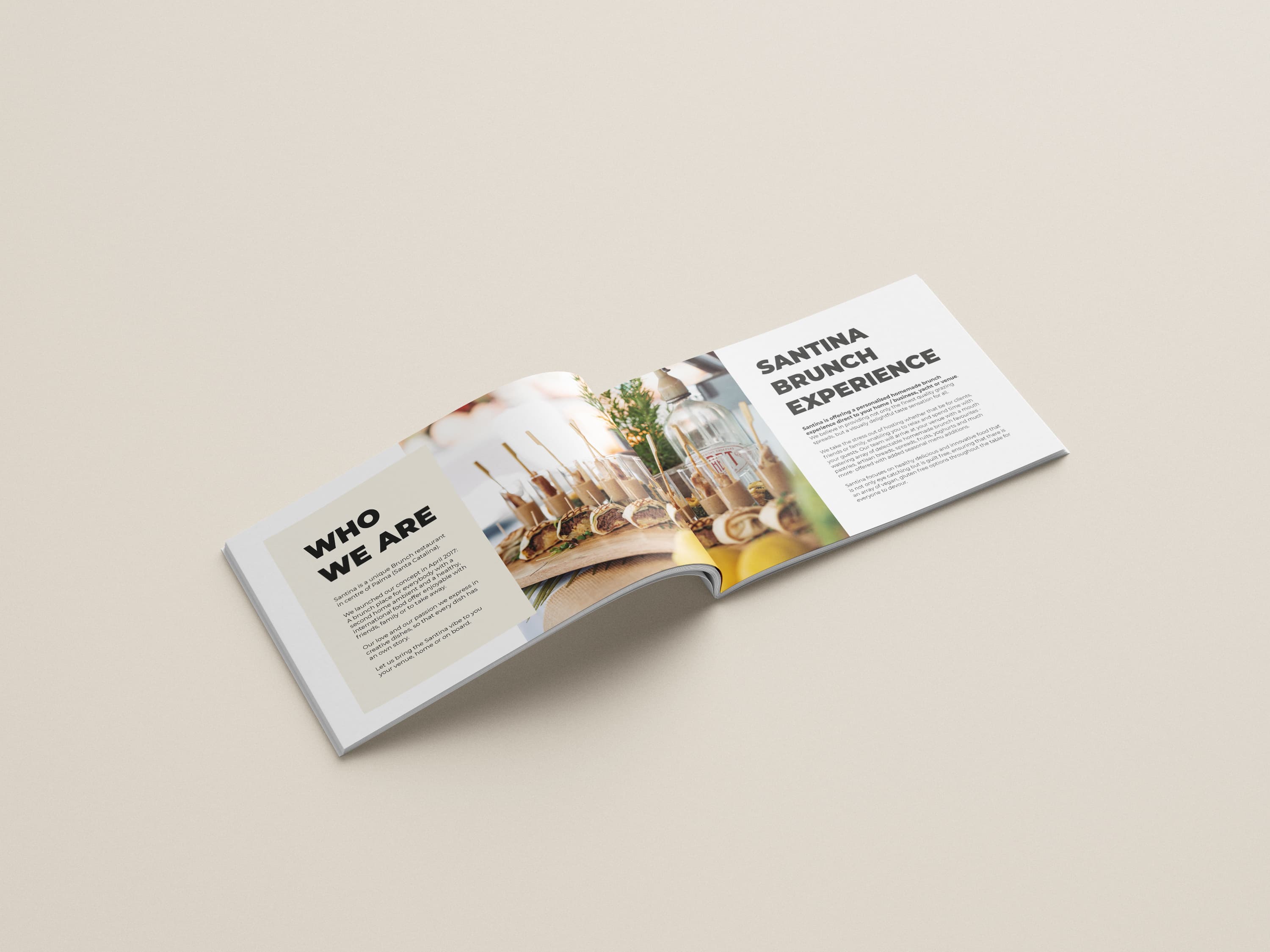 Diseño folleto Restaurante Santina Mallorca - Brunch Experience
