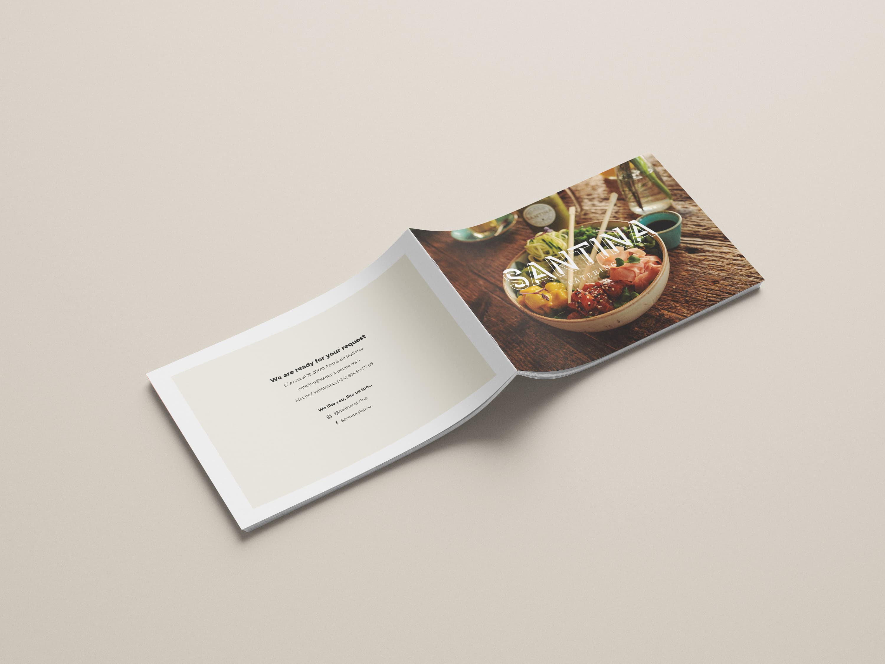 Diseño folleto Restaurante Santina Mallorca - Catering y eventos