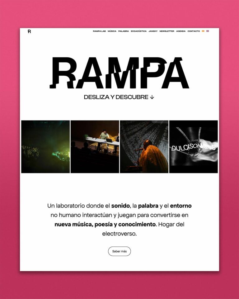 Web de Rampa Lab diseñada por Àncar Studio